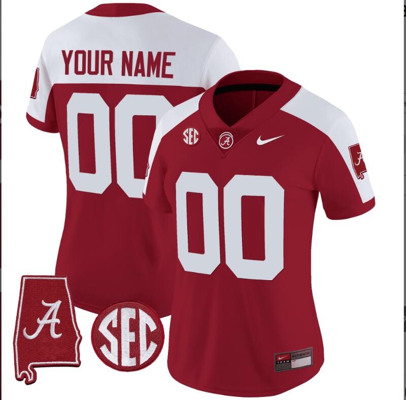 Men Alabama Crimson Tide Vapor Limited red Custom 2024 Nike NCAA Jersey 3